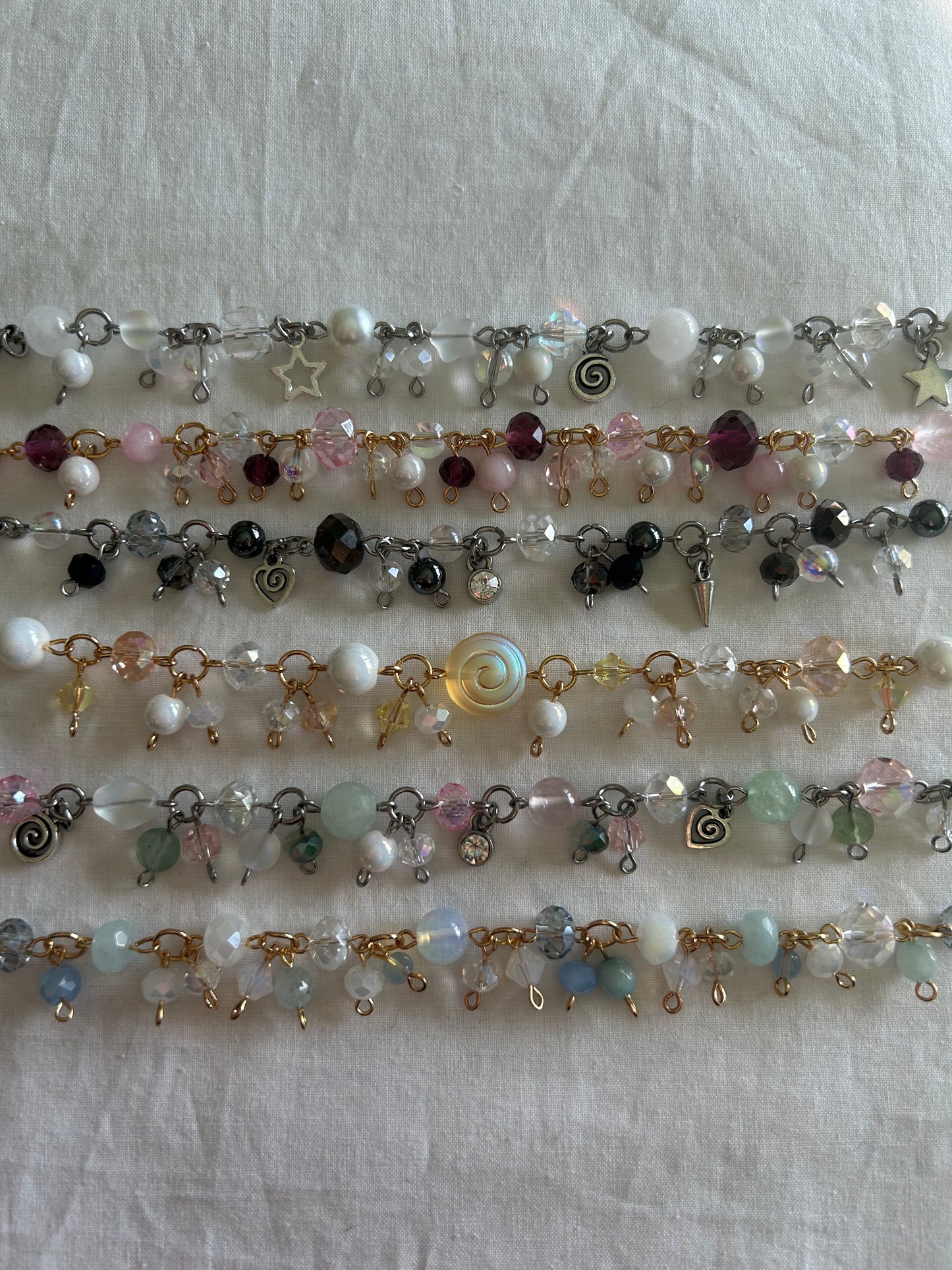 clustered bracelets