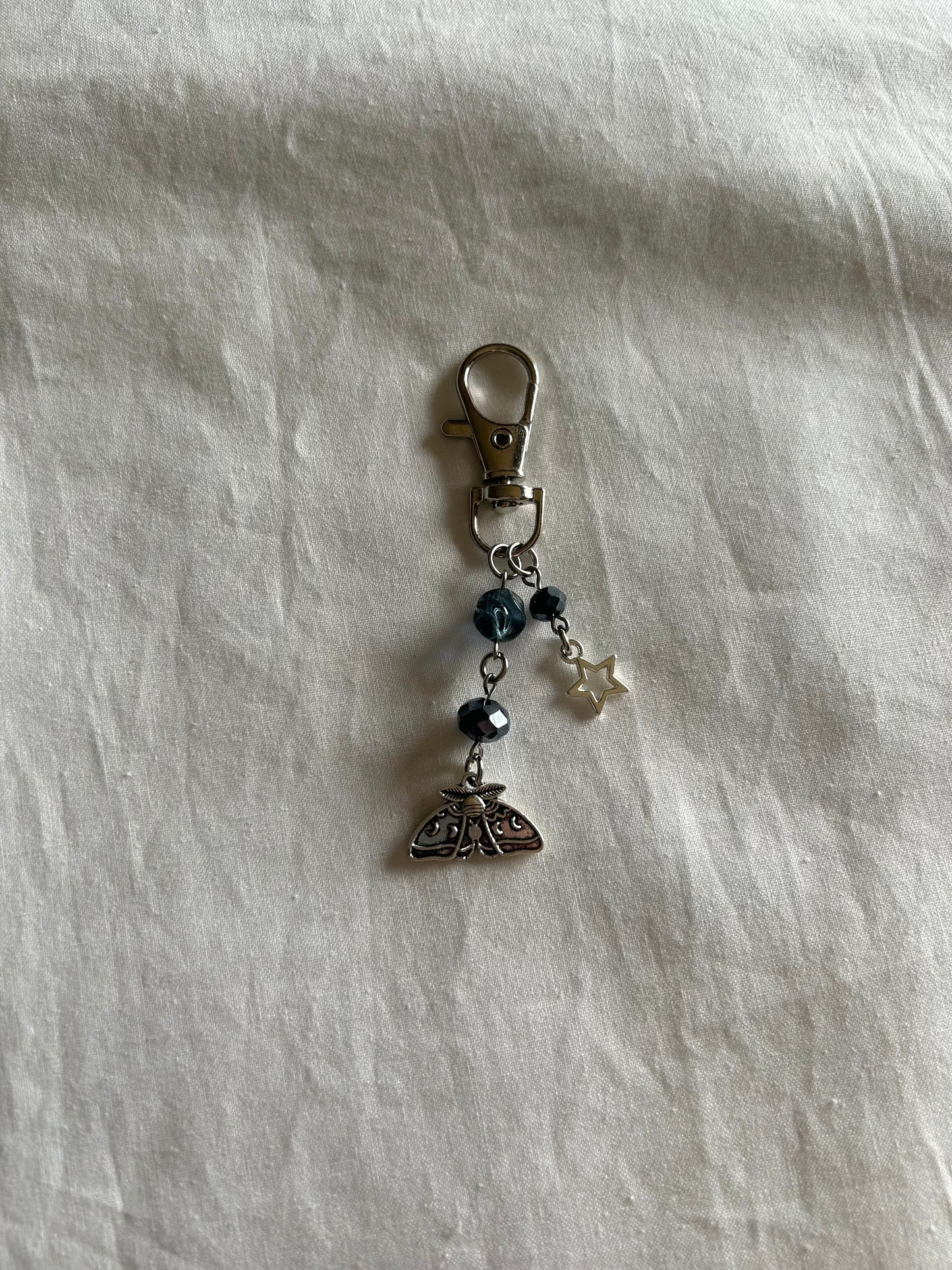 luna moth keychain