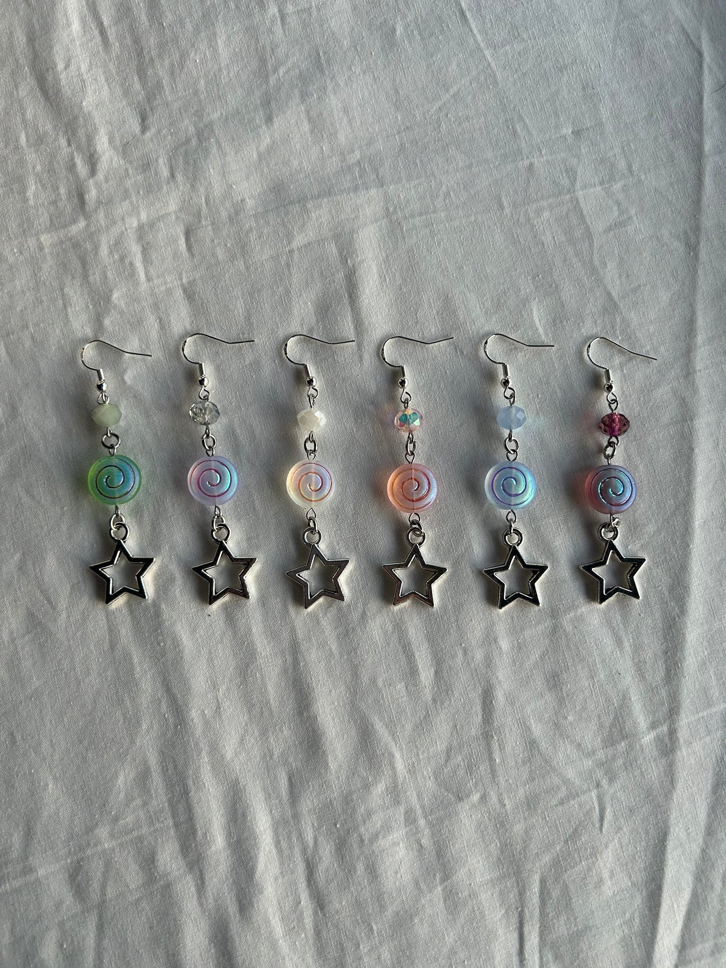 spiral star earrings