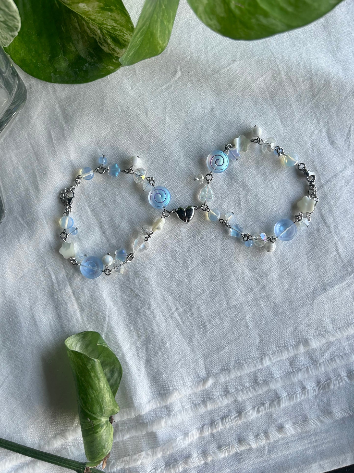 matching heart bracelets