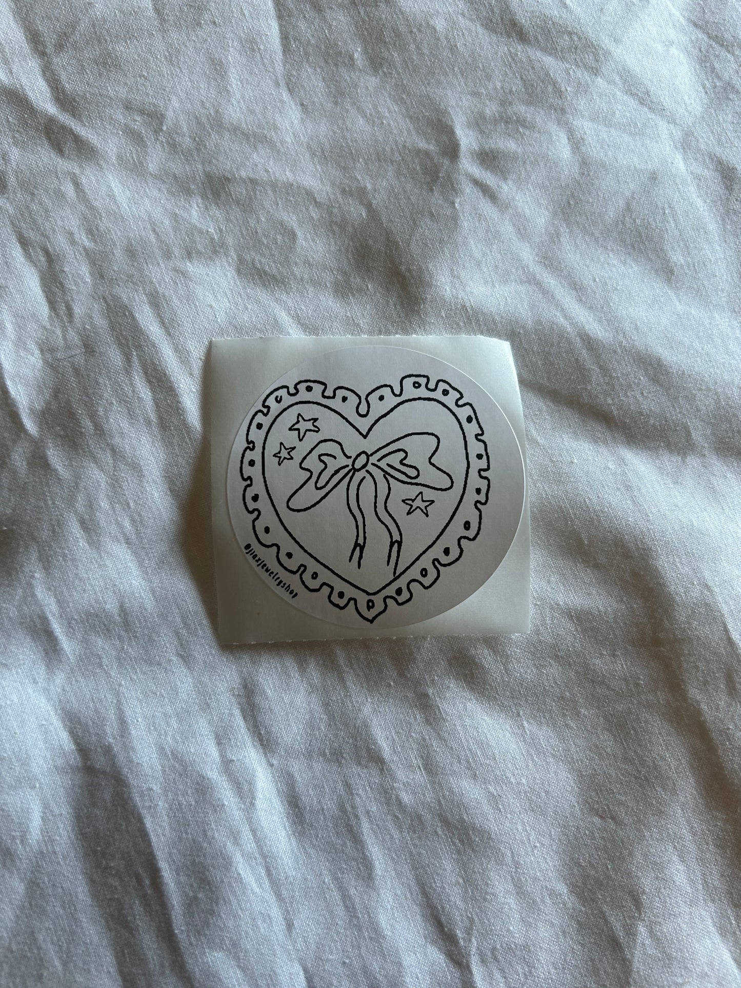 heart bow stamp sticker [BULK]