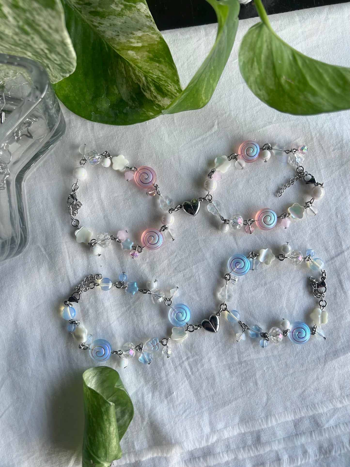 matching heart bracelets