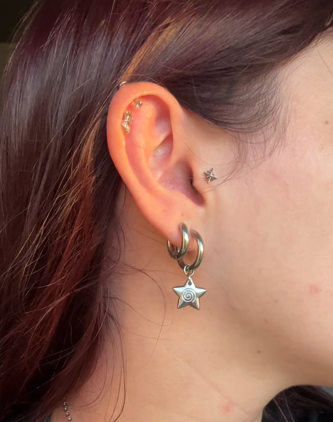 spiral star hoops