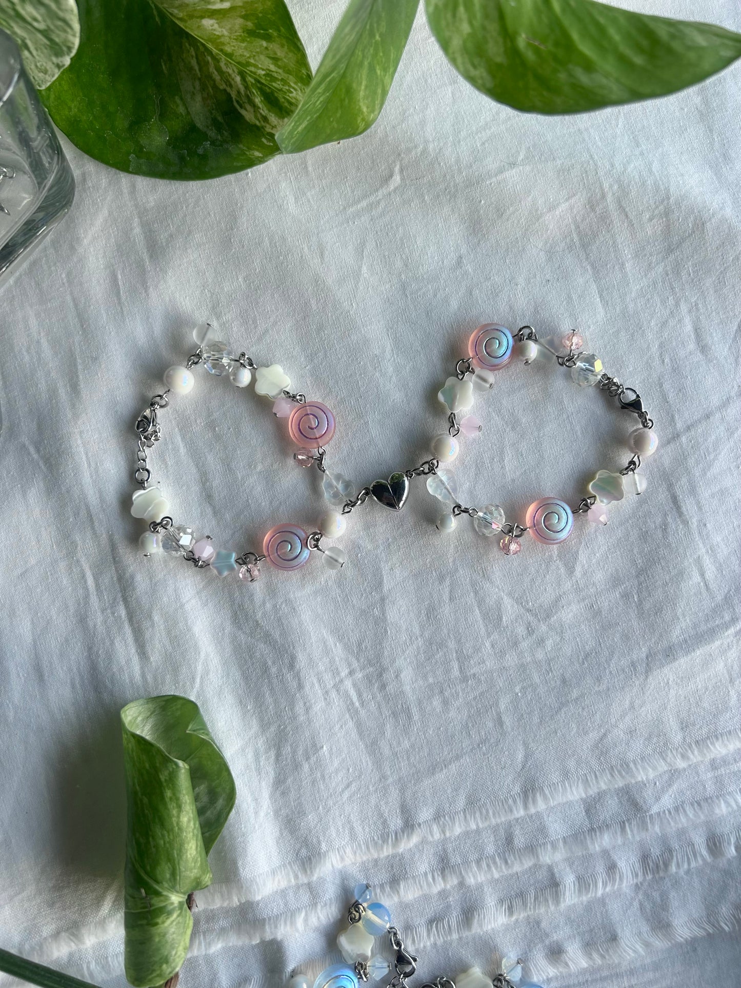 matching heart bracelets